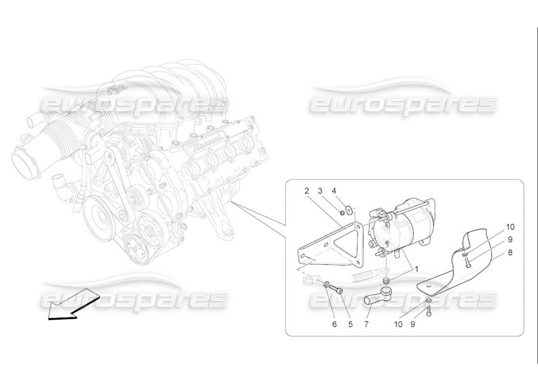 maserati qtp. (2007) 4.2 f1 commande électronique : schéma des pièces d'allumage du moteur