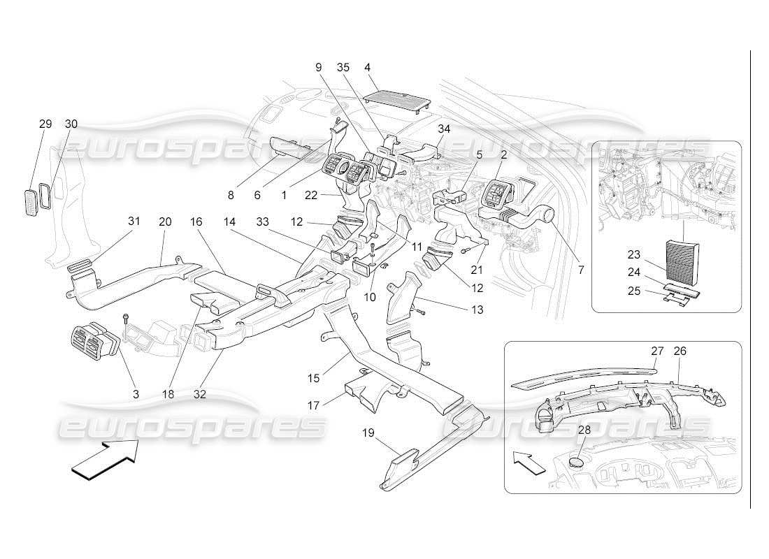 maserati qtp. (2007) 4.2 auto unité a c : diagramme des pièces de diffusion