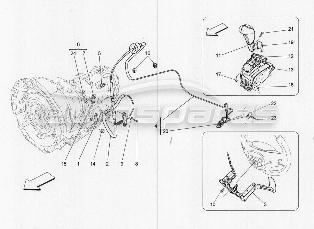 maserati qtp. v8 3.8 530bhp 2014 auto commandes du conducteur pour boîte de vitesses automatique schéma des pièces