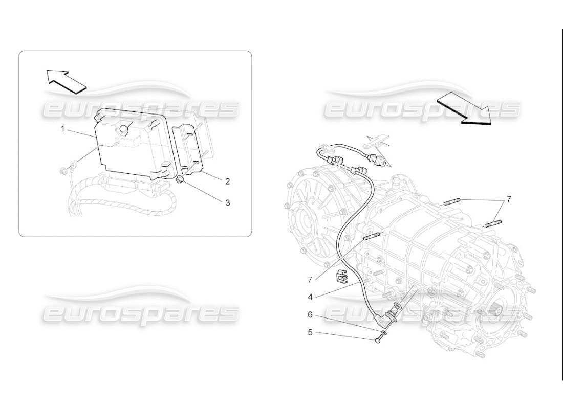 maserati qtp. (2007) 4.2 f1 commande électronique (boîte de vitesses) schéma des pièces