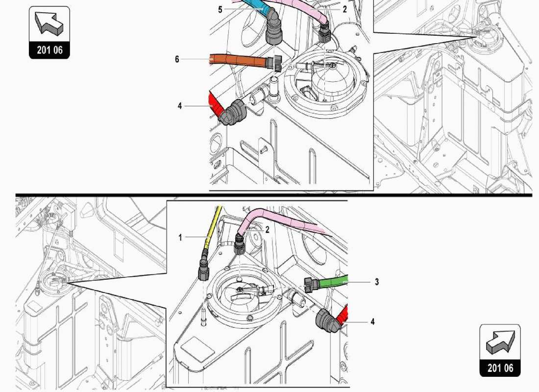 lamborghini centenario spider système d'alimentation en carburant schéma des pièces