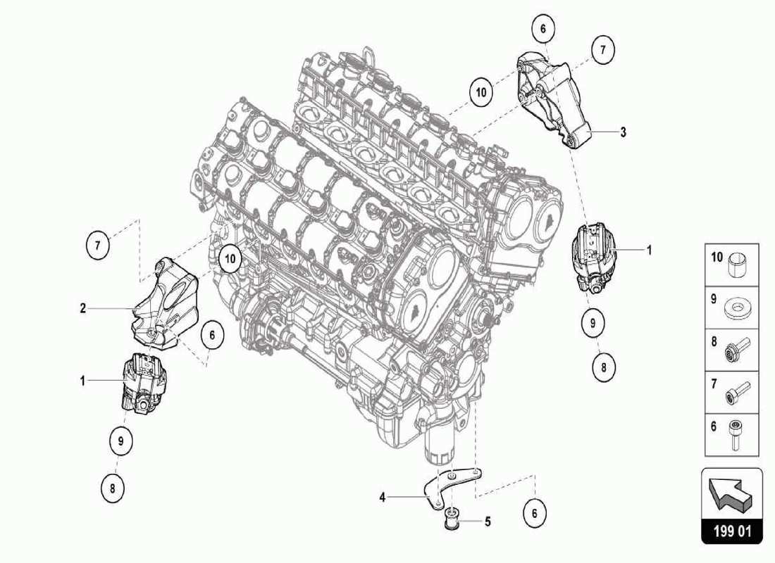 lamborghini centenario spider pièces de sécurisation pour moteur schéma des pièces