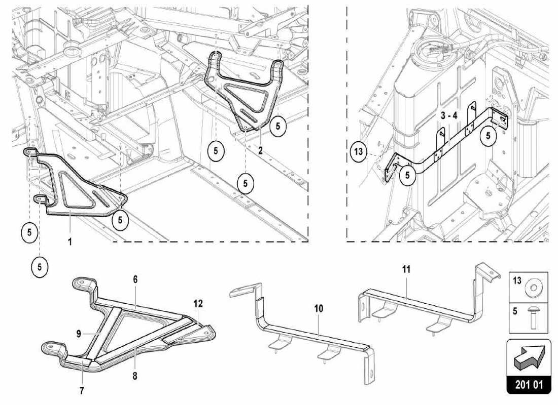 lamborghini centenario spider schéma des pièces du réservoir de carburant et de la conduite