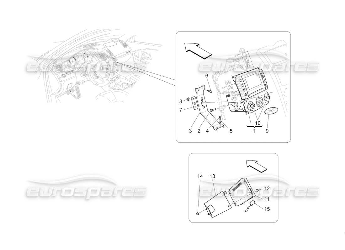 maserati qtp. (2006) 4.2 f1 diagramme des pièces du système informatique