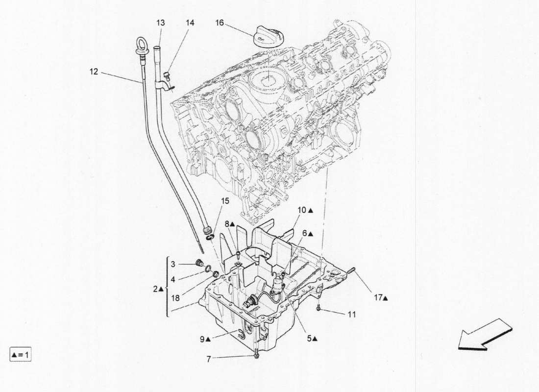 maserati qtp. v6 3.0 bt 410bhp 2wd 2017 système de lubrification : schéma des circuits et des pièces de collecte