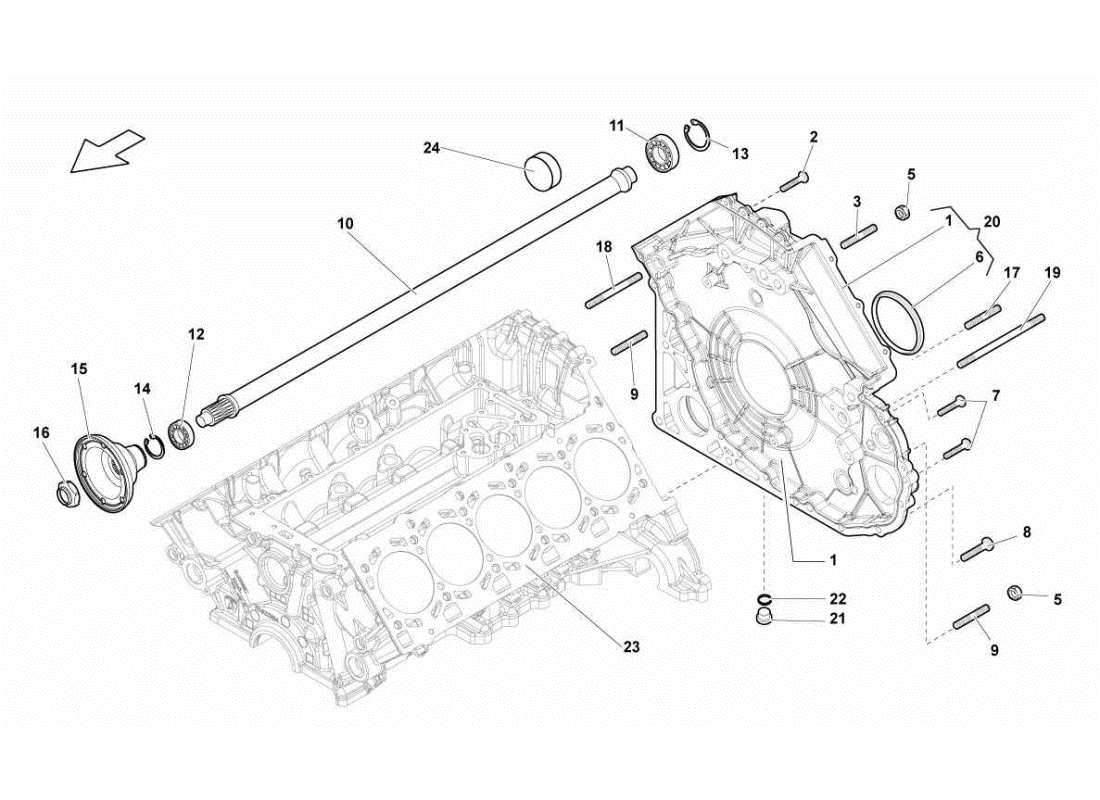 lamborghini gallardo sts ii sc couvercle pour différentiel d'essieu schéma des pièces