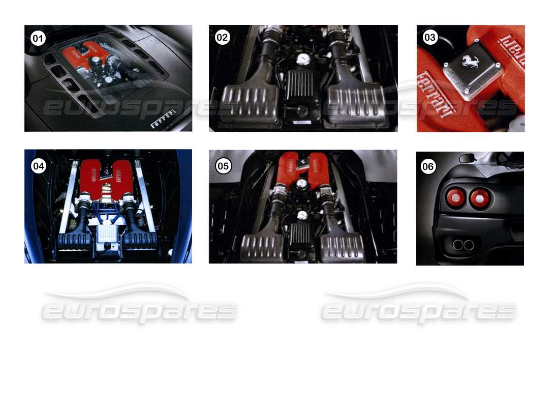 ferrari 360 modena accessoires - schéma des pièces technologiques