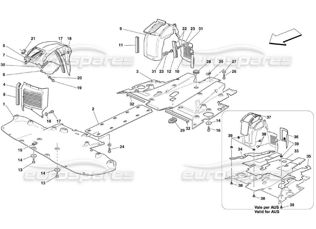 ferrari 360 challenge stradale plateau à plancher plat et timonerie schéma des pièces