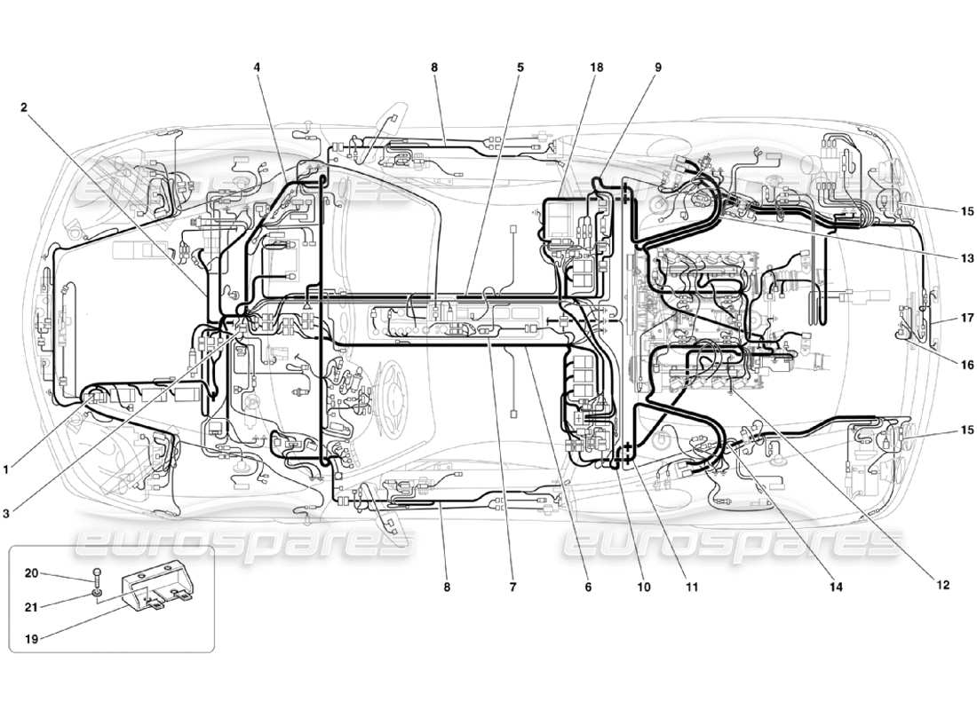 ferrari 360 challenge stradale système électrique schéma des pièces