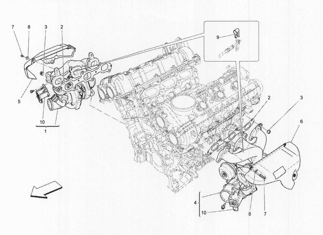 maserati qtp. v6 3.0 bt 410bhp 2wd 2017 système de turbocompression : équipements schéma des pièces
