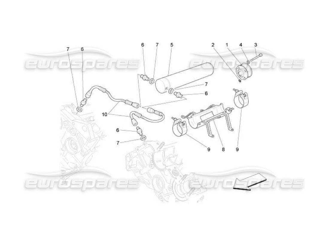 maserati qtp. (2005) 4.2 schéma des pièces du circuit hydraulique de distribution