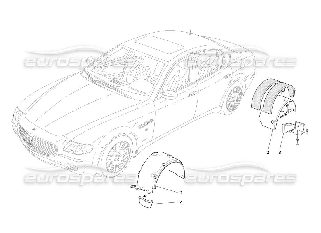 maserati qtp. (2003) 4.2 schéma des pièces de la timonerie et des portes