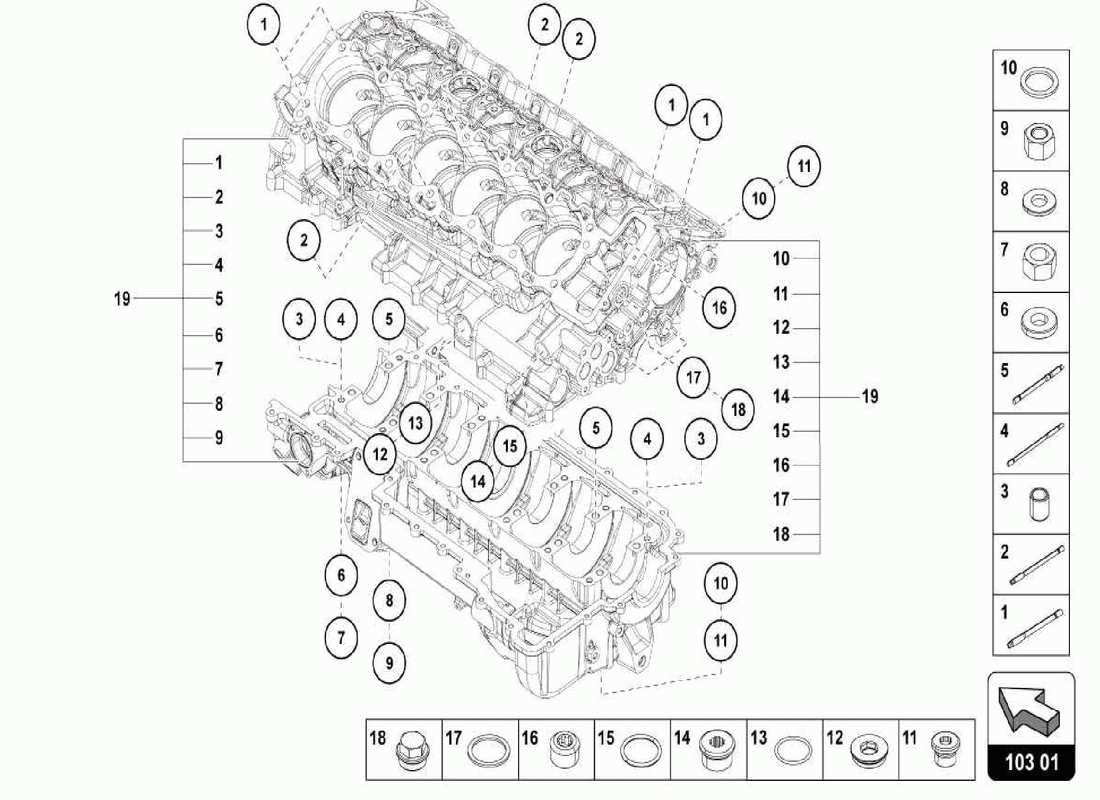 lamborghini centenario spider schéma des pièces du moteur