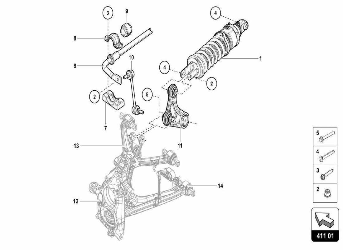 lamborghini centenario spider schéma des pièces de la suspension avant