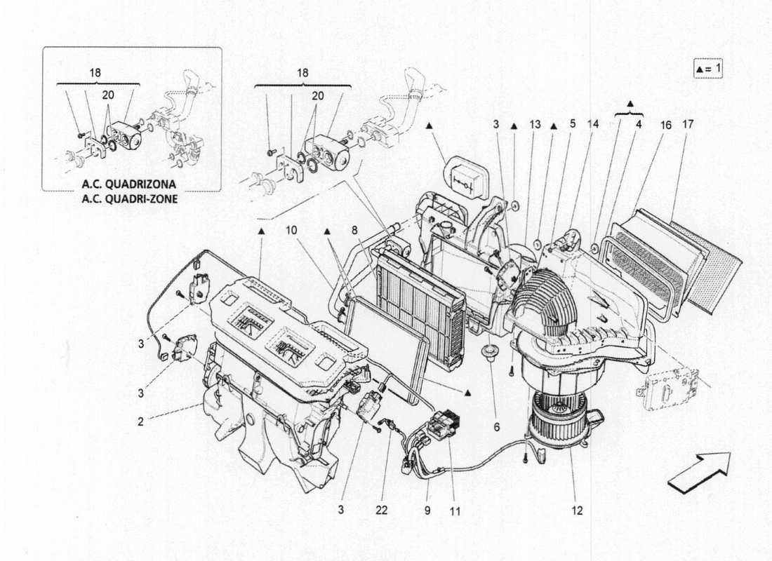 maserati qtp. v6 3.0 bt 410bhp 2015 unité a c : diagramme de pièces des dispositifs du tableau de bord