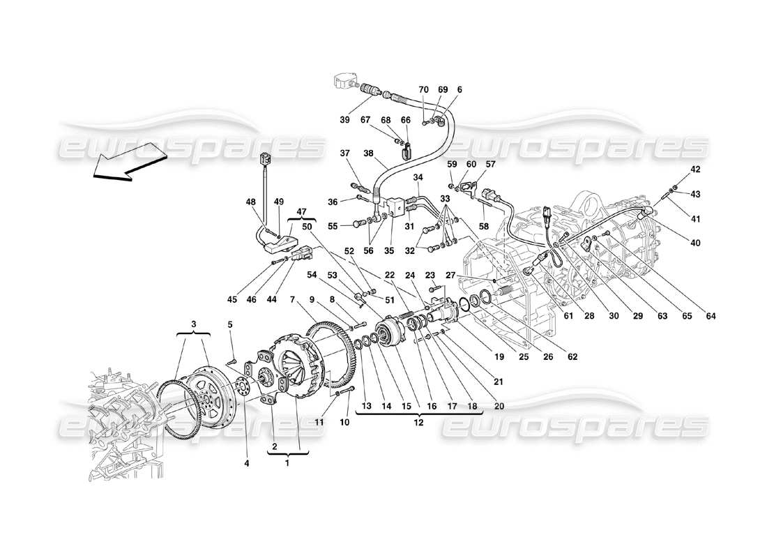 ferrari 360 challenge (2000) embrayage et commandes schéma des pièces