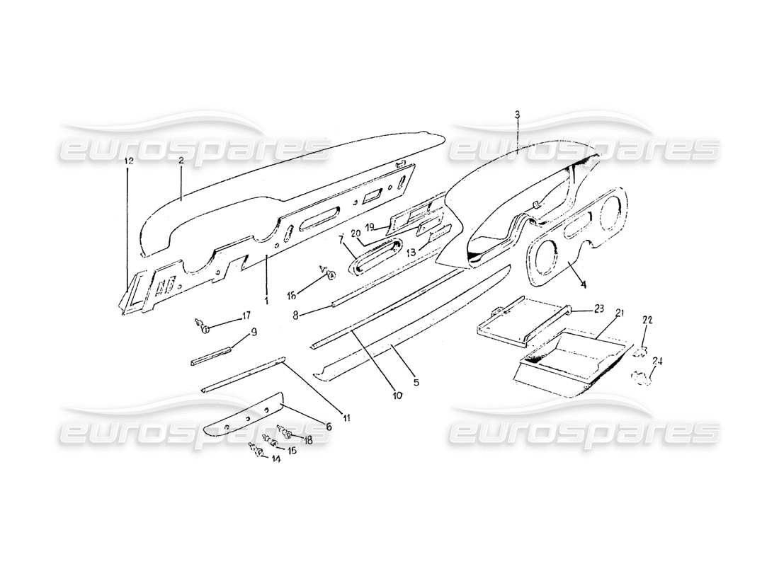 ferrari 275 (pininfarina coachwork) schéma des pièces du gruppo plancia po tastrumenti