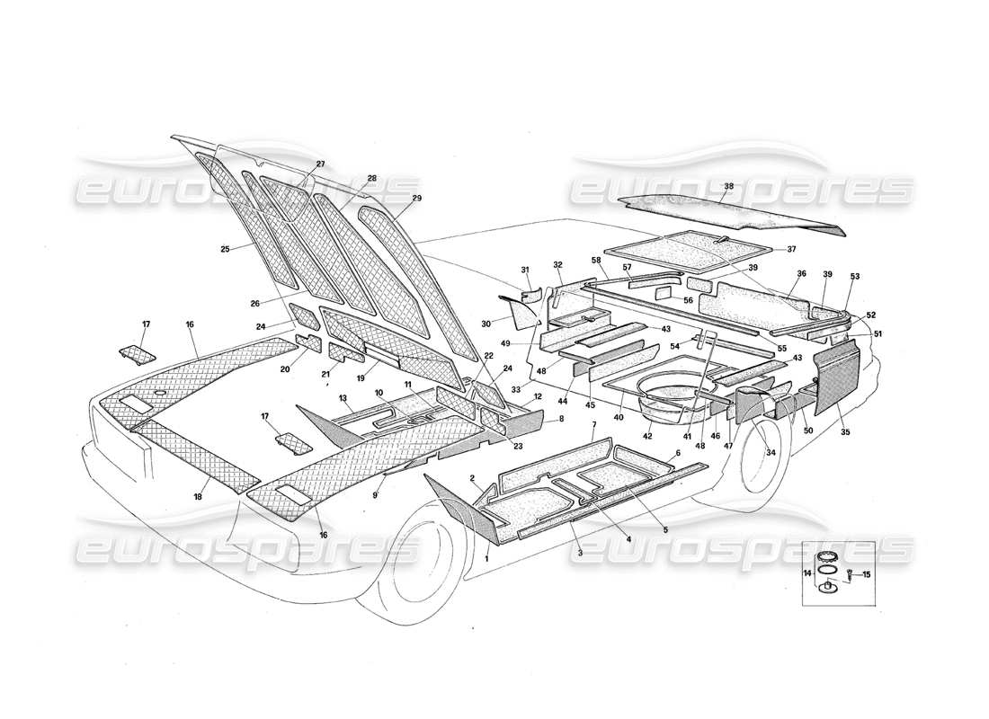 maserati qtp.v8 4.9 (s3) 1979 les tapis schéma des pièces