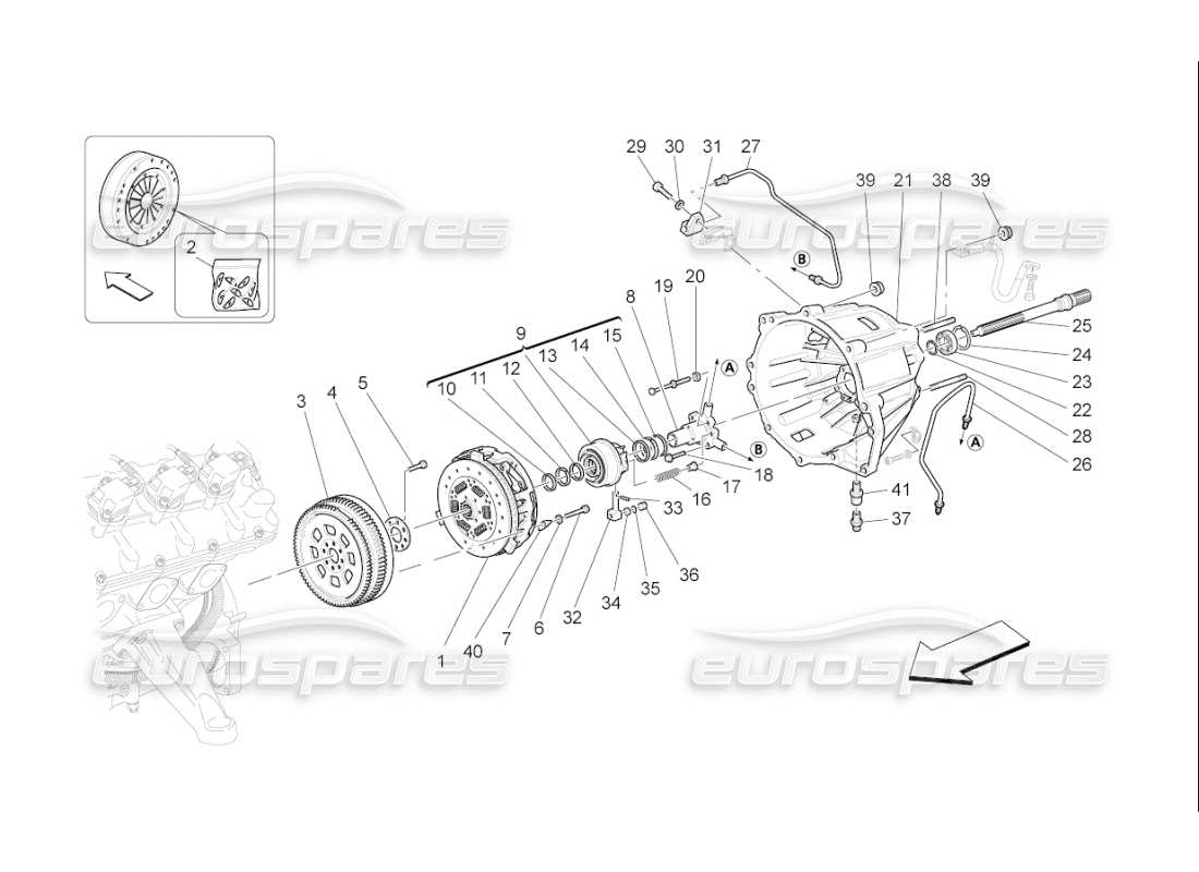 maserati qtp. (2007) 4.2 f1 disques de friction et boîtier pour f1 schéma des pièces de la boîte de vitesses