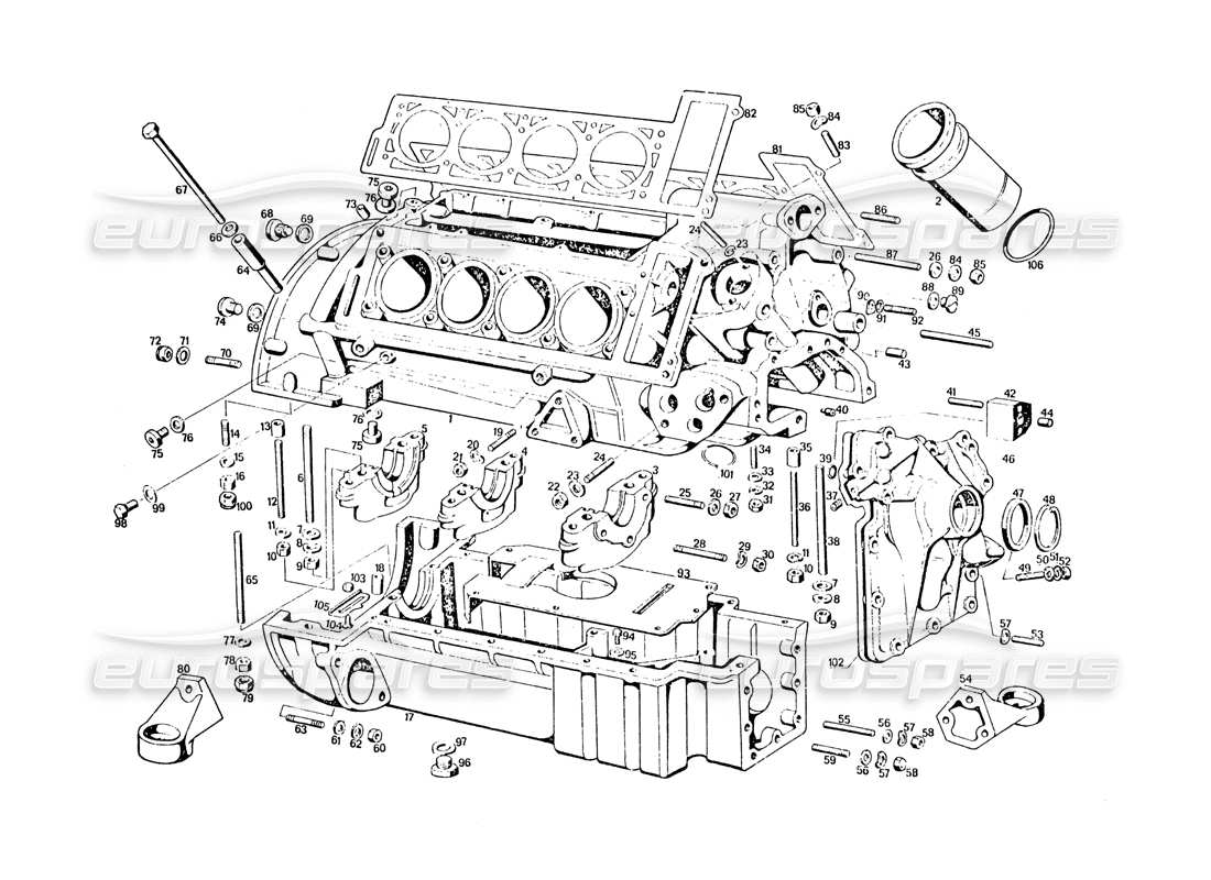 maserati khamsin carter moteur schéma des pièces