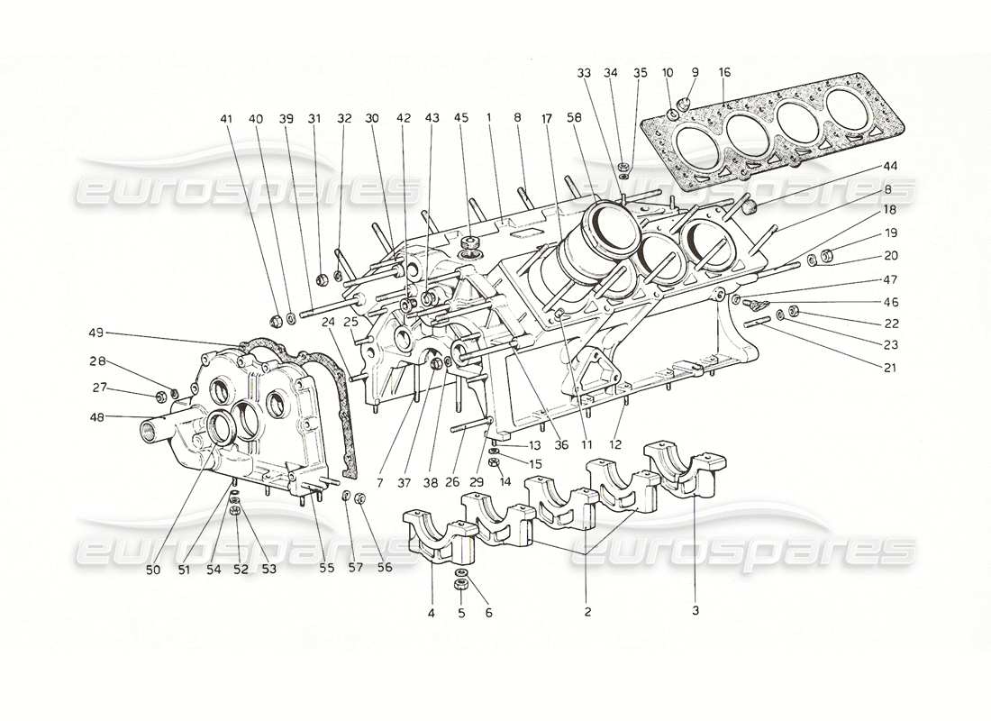 ferrari 308 gt4 dino (1976) carter moteur schéma des pièces