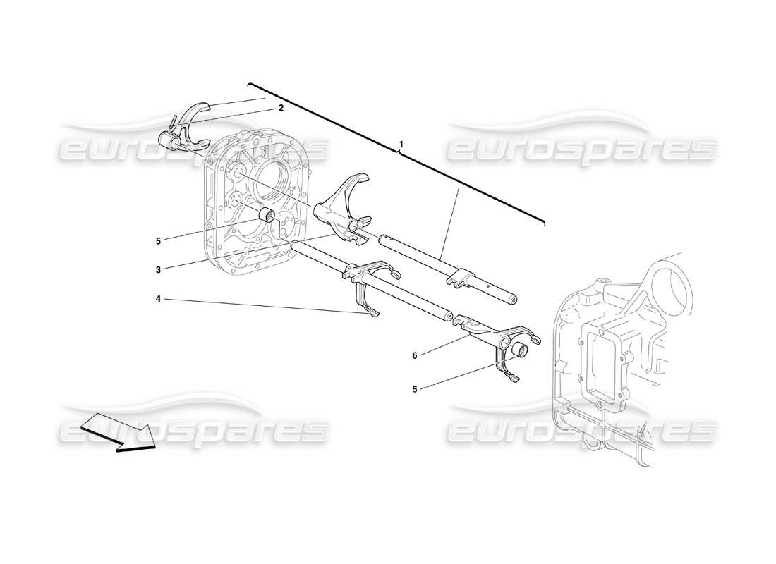 ferrari 360 challenge (2000) commandes intérieures de la boîte de vitesses schéma des pièces
