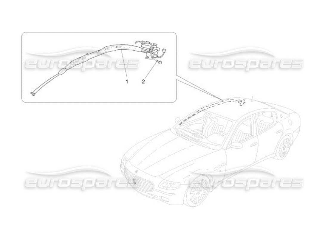 maserati qtp. (2005) 4.2 diagramme des pièces du système de sacs à fenêtre