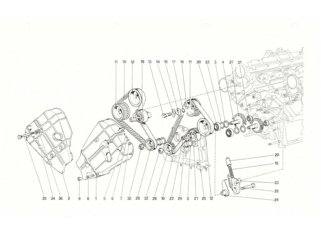 ferrari 208 gtb gts système de chronométrage - commandes schéma des pièces
