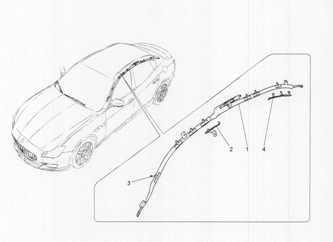maserati qtp. v6 3.0 tds 275bhp 2017 diagramme des pièces du système de sacs à fenêtre