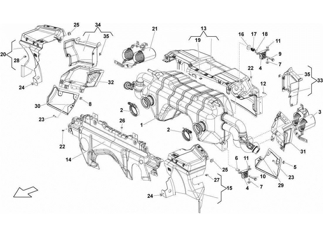 lamborghini gallardo sts ii sc système d'échappement schéma des pièces