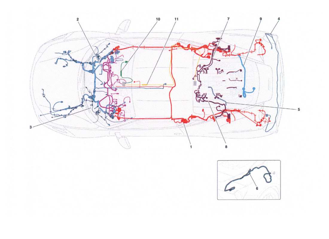 ferrari 458 challenge faisceaux de câbles principaux schéma des pièces