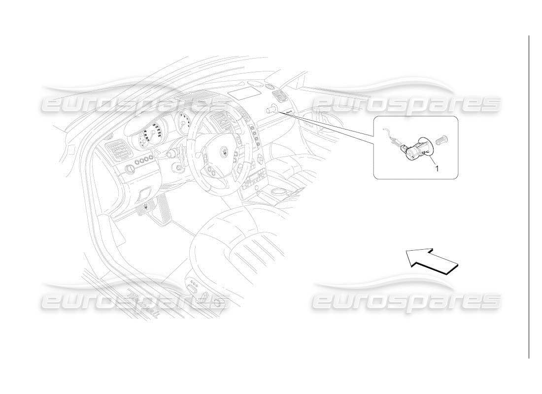 maserati qtp. (2007) 4.2 auto schéma des pièces de désactivation de l'airbag passager