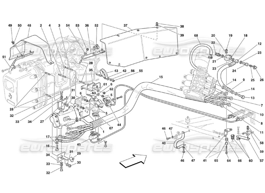 ferrari 360 challenge stradale f1 commande hydraulique d'embrayage schéma des pièces