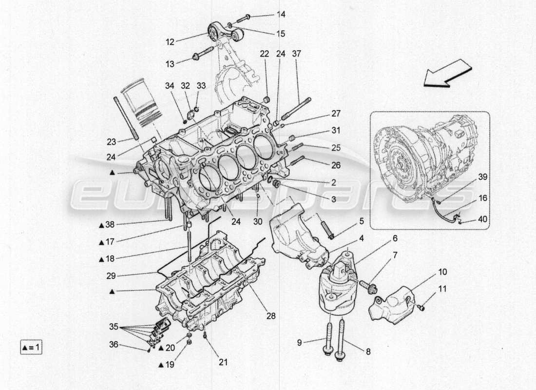 maserati qtp. v8 3.8 530bhp 2014 auto carter moteur schéma des pièces