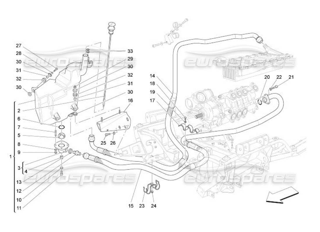 maserati qtp. (2005) 4.2 système de lubrification : schéma des circuits et des pièces de collecte