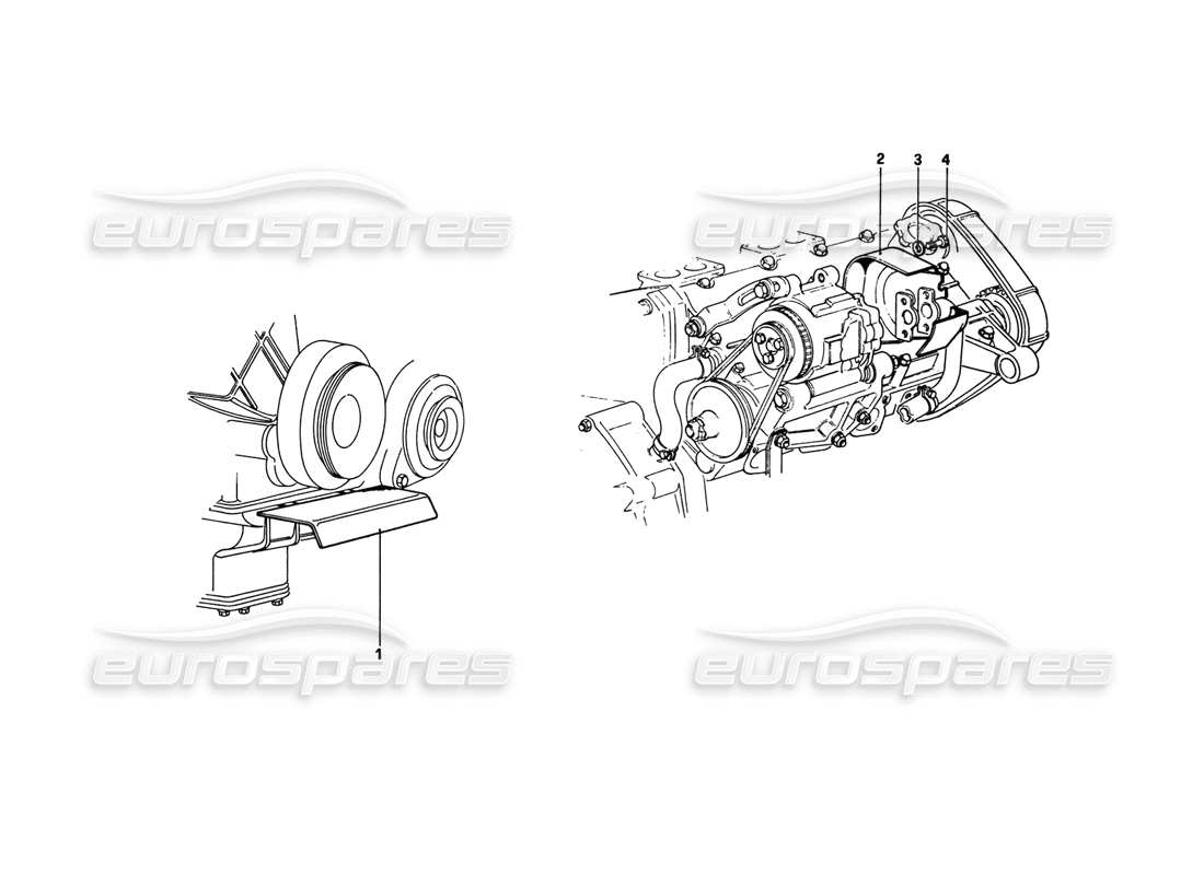 ferrari 308 gtb (1980) diagramme des pièces des protections (variantes pour la version aus)