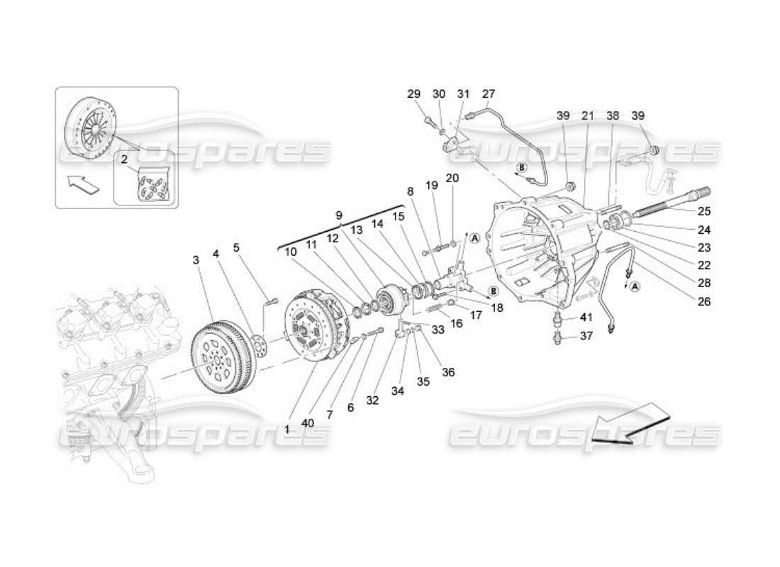 maserati qtp. (2005) 4.2 disques de friction et boîtier pour f1 schéma des pièces de la boîte de vitesses