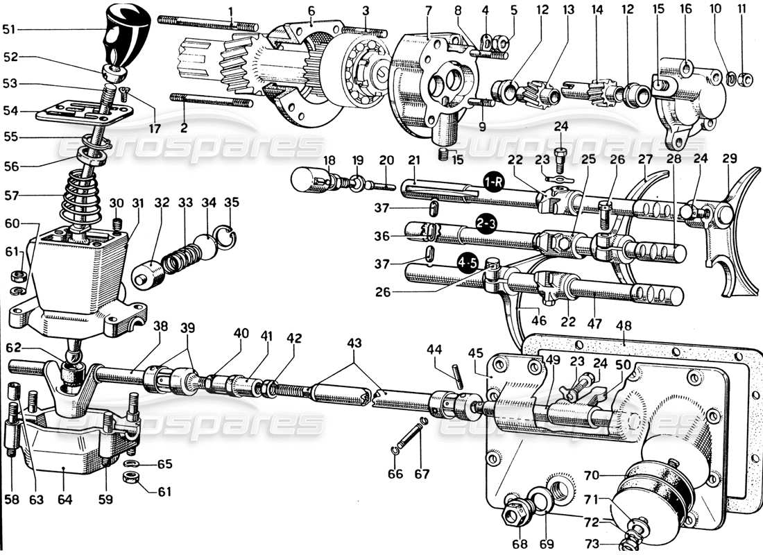 ferrari 330 gtc coupe pompe à huile et commandes schéma des pièces