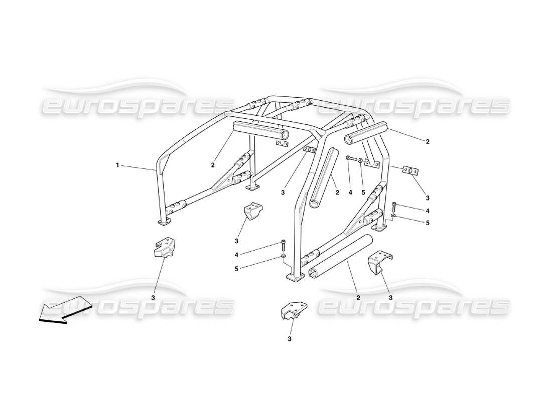 ferrari 360 challenge (2000) schéma des pièces du roll-bar