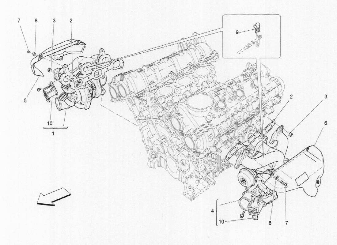 maserati qtp. v6 3.0 bt 410bhp 2015 schéma des pièces du système de suralimentation