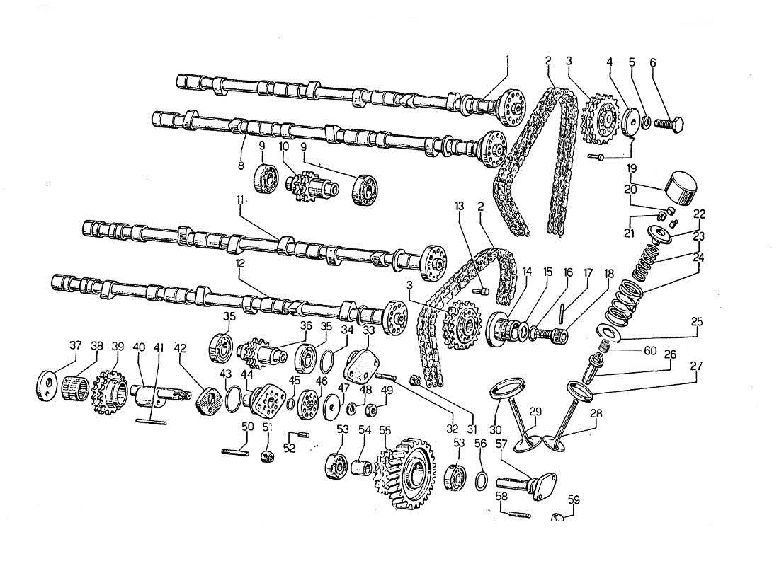 lamborghini jarama distribuzione part diagram