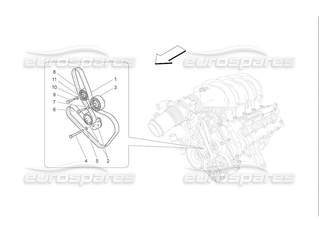 maserati qtp. (2006) 4.2 f1 schéma des pièces des ceintures des dispositifs auxiliaires