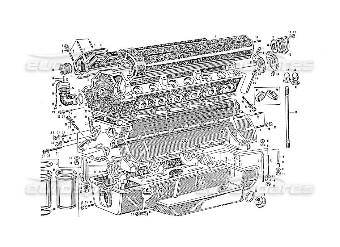 maserati 3500 gt carter moteur schéma des pièces