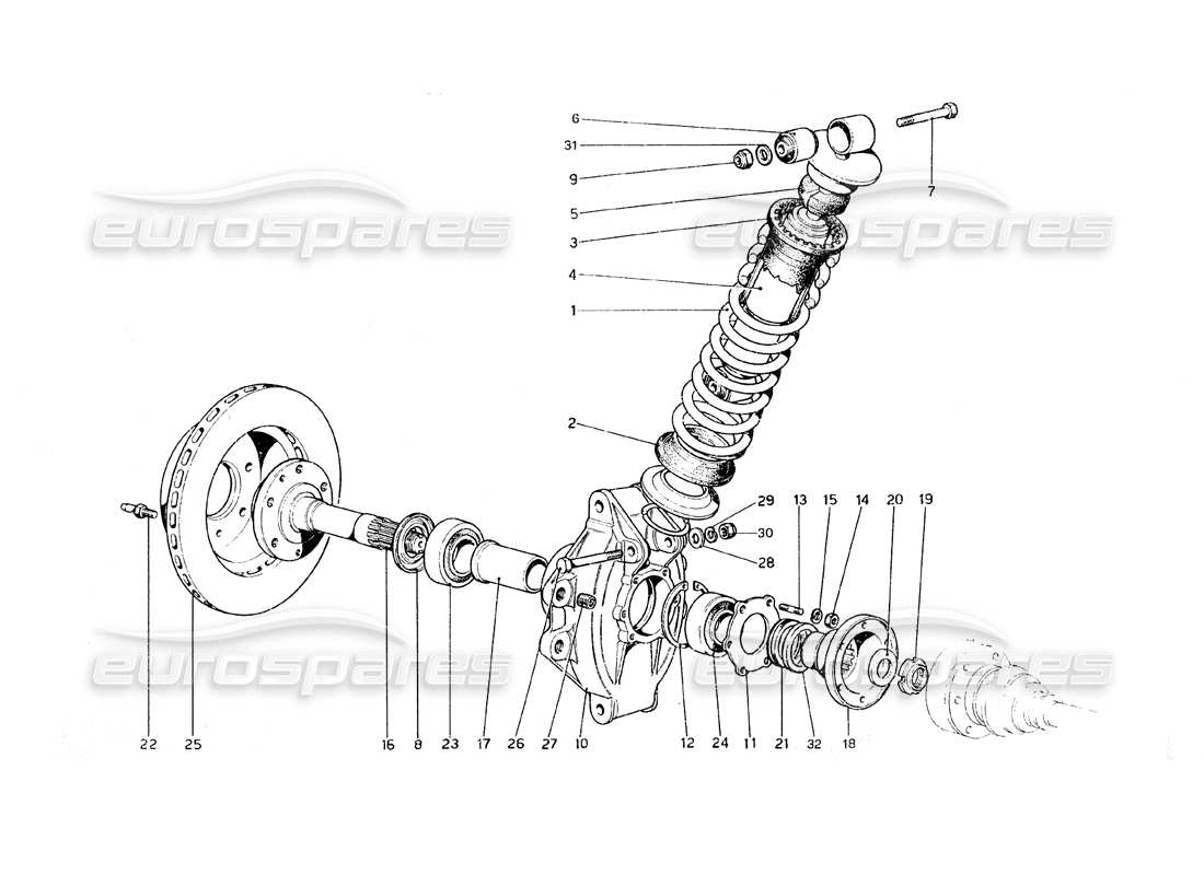 ferrari 308 gt4 dino (1979) suspension arrière - triangles schéma des pièces