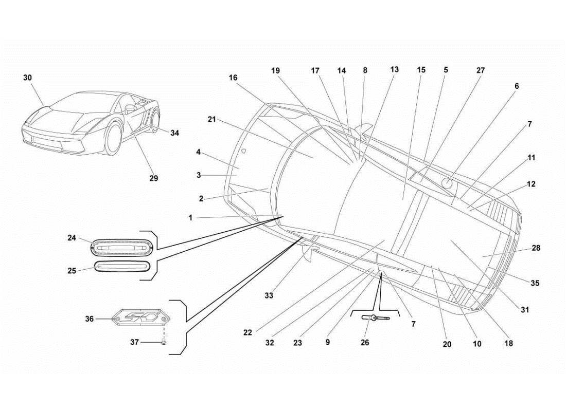 lamborghini gallardo sts ii sc plaques signalétiques diagramme des pièces