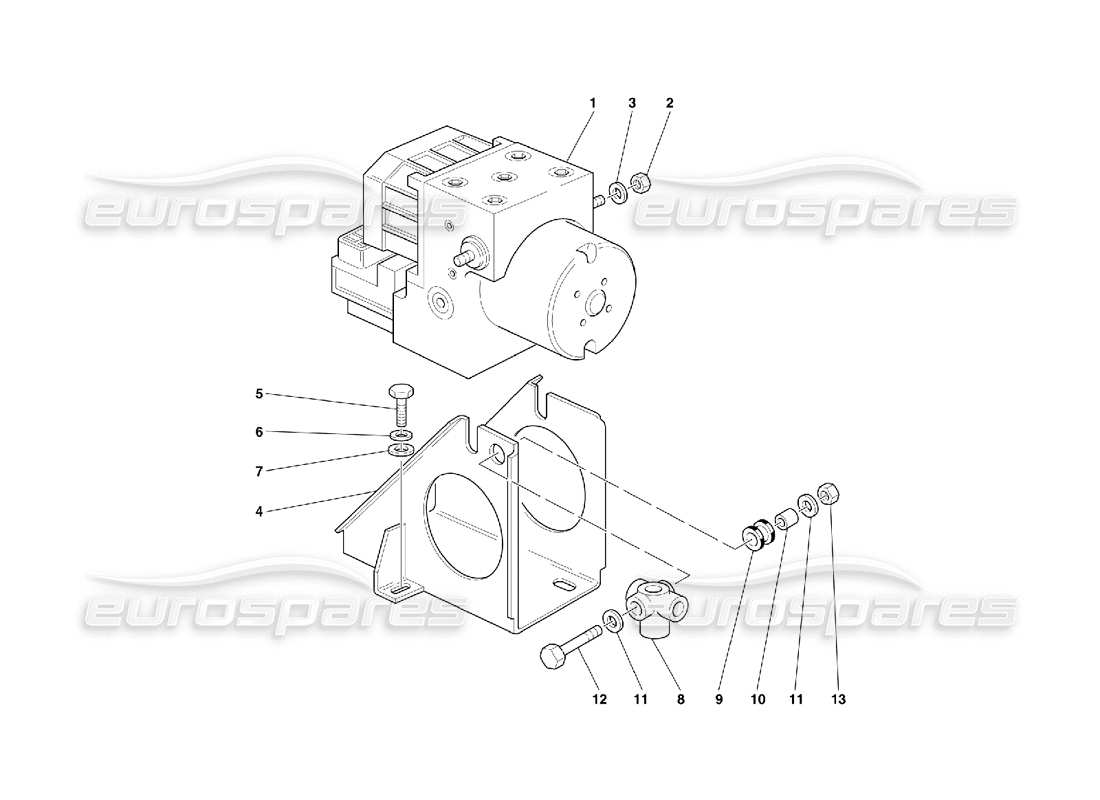 ferrari 355 (5.2 motronic) système hydraulique pour abs bosch schéma des pièces