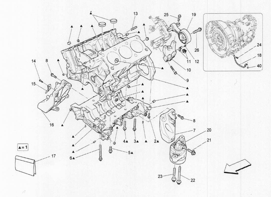 maserati qtp. v6 3.0 tds 275bhp 2017 carter moteur schéma des pièces