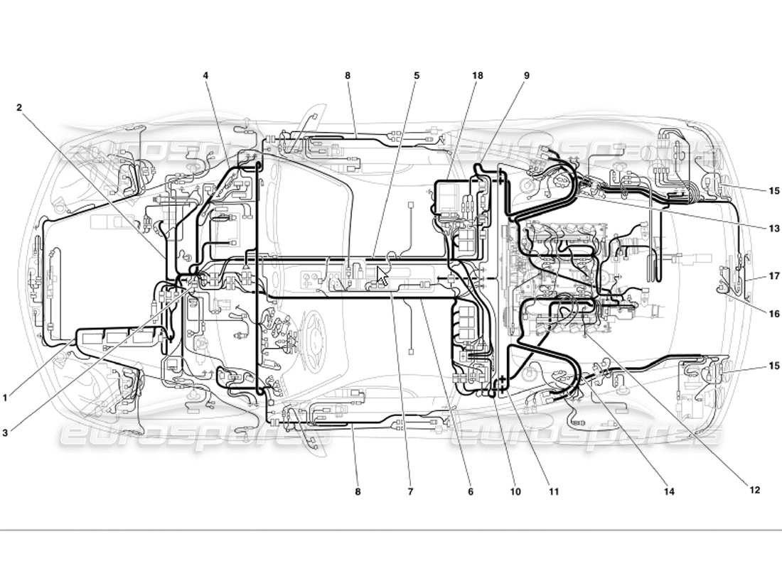 ferrari 360 modena système électrique schéma des pièces