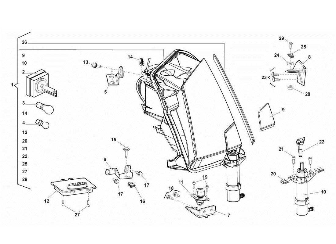 lamborghini gallardo lp560-4s update diagramme des pièces des lumières