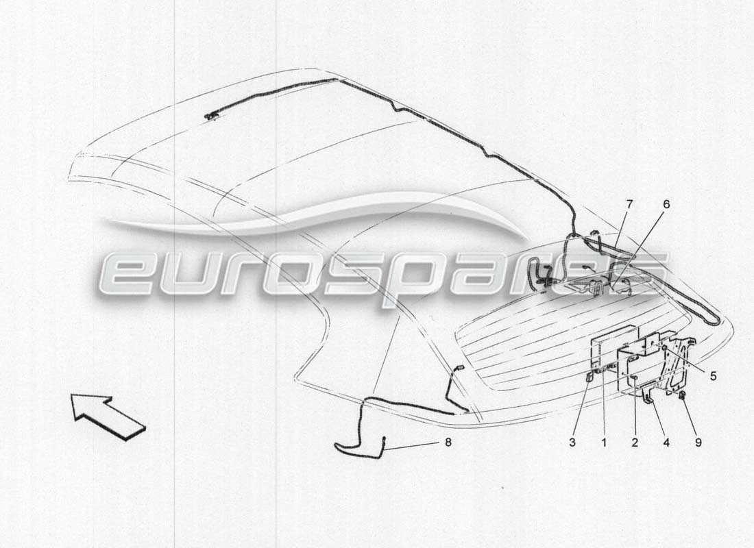maserati grancabrio mc centenario système électrique : diagramme des pièces de commande électronique